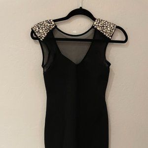 Black Urban Outfitters Mini Dress with Mesh Metal Accents - XS